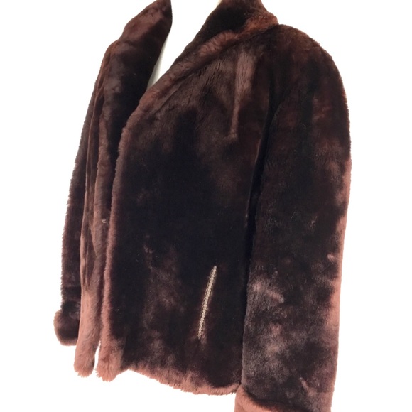 Vtg Heironimus of Roanoke Faux Fur Jacket Brown - Picture 3 of 8